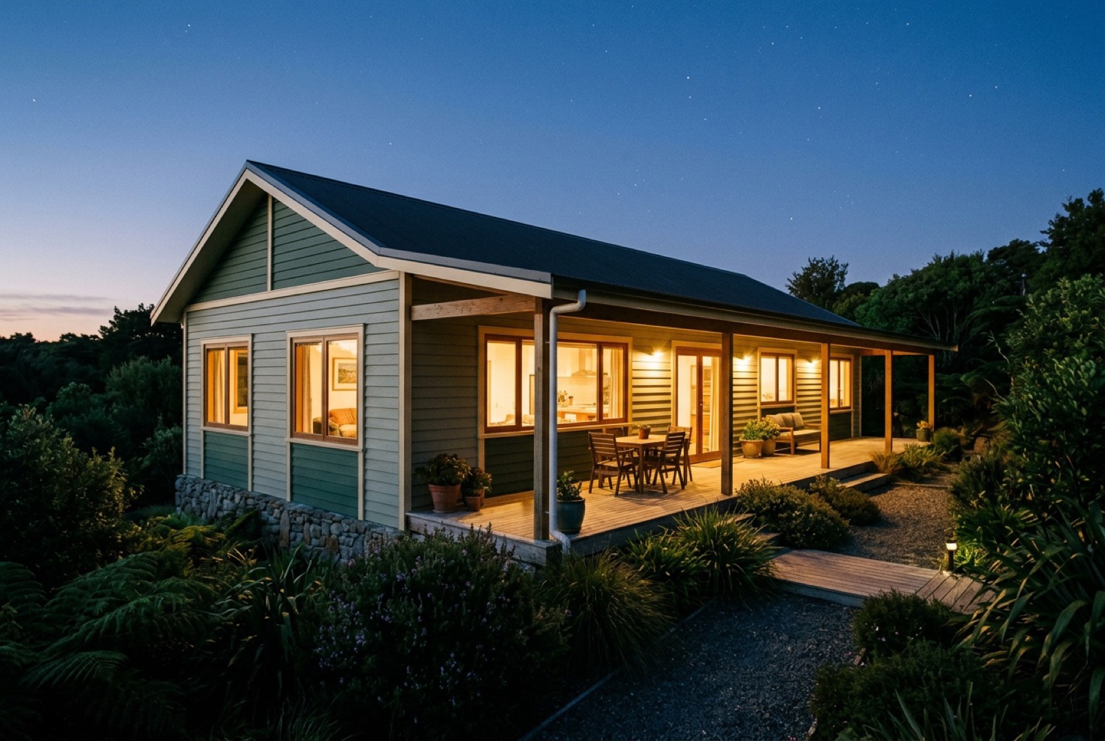 Rātā 70 lit at night